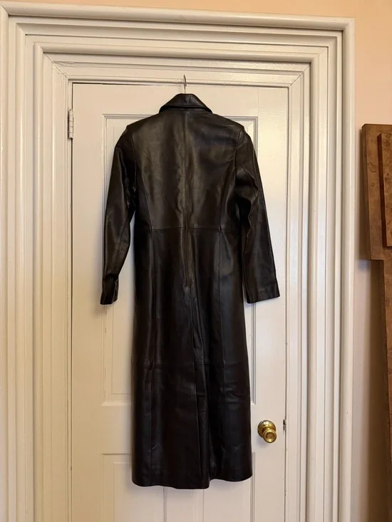 Nour Hammour Gotham Sleek Leather Coat - Picture 3 of 5
